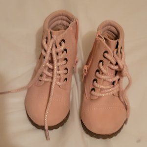 Girls Toddler Pink Boots with Pink Glitter Laces. Children's Place. Size 4